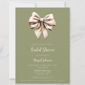 Elegant Sage Green Coquette Bow Vrijgezellenfeest Kaart