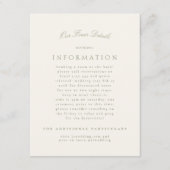 Elegant Sage Green Cream Script Formele de bruilof Informatiekaartje (Voorkant)