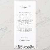 Elegant Sage Green  Crest Dank je bruiloft Menu (Achterkant)