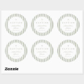 Elegant Sage Green Cross Boy Baptism  Ronde Sticker (Vel)