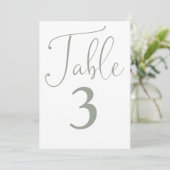 Elegant Sage Green Eenvoudig Groot Tafelnummer (Staand voorkant)