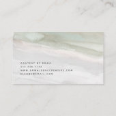 Elegant Sage Green en Grey Waterverf Visitekaartje (Achterkant)