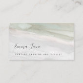 Elegant Sage Green en Grey Waterverf Visitekaartje (Voorkant)