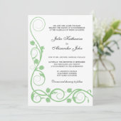 Elegant Sage Green en White Swirls Kaart (Staand voorkant)