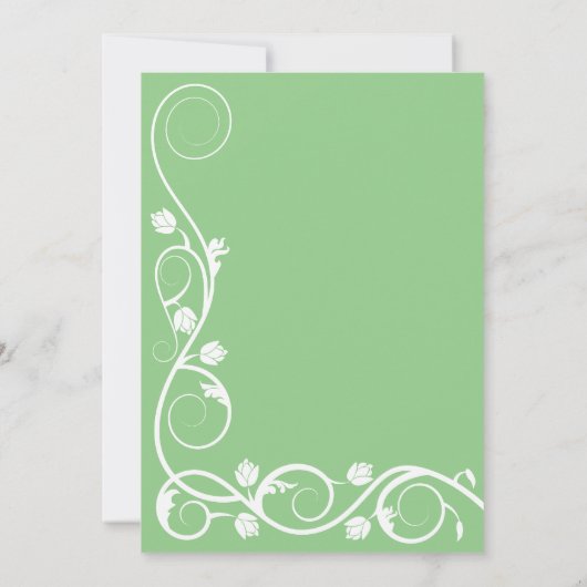 Elegant Sage Green en White Swirls Kaart (Achterkant)