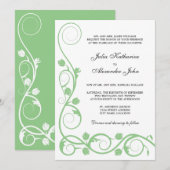 Elegant Sage Green en White Swirls Kaart (Voorkant / Achterkant)