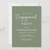 Elegant Sage Green Engagement Party Kaart (Voorkant)