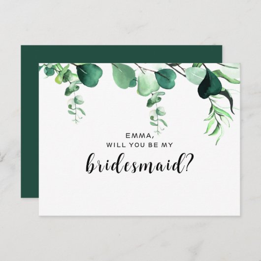 Elegant Sage Green Eucalyptus Foliage Briefkaart (Voorkant / Achterkant)