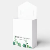 Elegant Sage Green Eucalyptus Foliage Weddenschap Bedankdoosjes (Geopend)