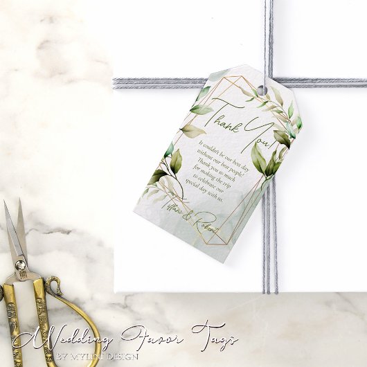 Elegant Sage Green Eucalyptus Foliage Weddenschap Cadeaulabel