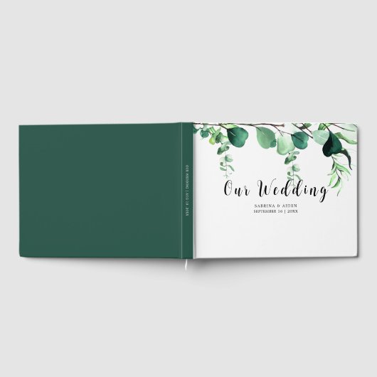 Elegant Sage Green Eucalyptus Foliage Weddenschap Gastenboek (Volledig)