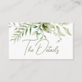 Elegant Sage Green Eucalyptus Foliage Weddenschap Informatiekaartje (Voorkant)