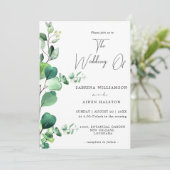 Elegant Sage Green Eucalyptus Foliage Weddenschap Kaart (Staand voorkant)
