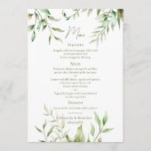Elegant Sage Green Eucalyptus Foliage Weddenschap Menu (Voorkant)