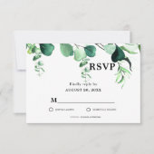 Elegant Sage Green Eucalyptus Foliage Weddenschap RSVP Kaartje (Voorkant)