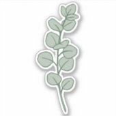 Elegant Sage Green Eucalyptus Minimalist Botanical Sticker (Voorkant)