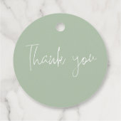 Elegant Sage Green Eucalyptus Wedding Bedankjes Labels (Achterkant)