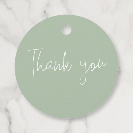 Elegant Sage Green Eucalyptus Wedding Bedankjes Labels (Achterkant)