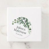 Elegant Sage Green Eucalyptus Wedding Bedankjes Labels (In situ)