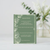 Elegant Sage Green Eucalyptus Wedding Reception Informatiekaartje (Staand voorkant)