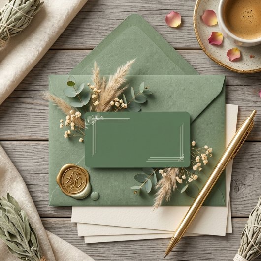 Elegant Sage Green Eucalyptus Wedding Return Etiket
