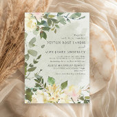 Elegant Sage Green Eucalyptus White Floral Wedding Kaart