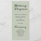 Elegant Sage Green Flat Wedding-programma Programmakaart (Voorkant)