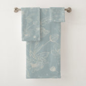 Elegant Sage Green Floral  Bad Handdoek (Insitu)