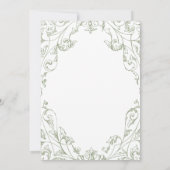 Elegant Sage Green Floral Frame Bridal Shower Kaart (Achterkant)