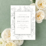 Elegant Sage Green Floral Line Art Wedding Kaart<br><div class="desc">Je trouwuitnodiging is de eerste glimp die je gasten van je grote dag zullen krijgen, dus zorg ervoor dat het perfect is! Maak kennis met onze prachtige Elegant Sage Green Floral Line Art Wedding Invitation! Deze uitnodiging is perfect voor koppels die op zoek zijn naar iets heel anders en uniek....</div>