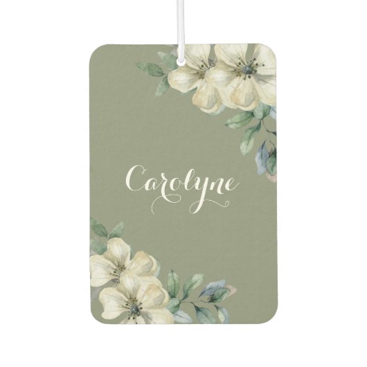 Elegant Sage Green Floral Luchtverfrisser (Voorkant)