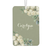 Elegant Sage Green Floral Luchtverfrisser (Achterkant)