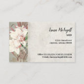 Elegant Sage Green Floral Orchid Foliage Greenery Visitekaartje (Achterkant)