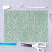 Elegant  Sage Green Floral Pattern Tissuepapier (Craft)