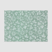 Elegant  Sage Green Floral Pattern Tissuepapier (Voorkant)