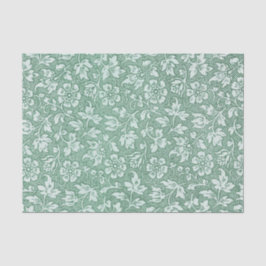 Elegant Sage Green Floral Pattern Tissuepapier