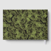 Elegant Sage Green Floral Quinceanera Silver Gastenboek (Achterkant)