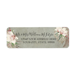 Elegant Sage Green Floral Tropical Foliage Wedding Etiket