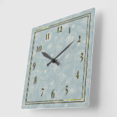Elegant Sage Green Floral Wall Clock - Home Gift Vierkante Klok (Hoek)