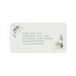 Elegant sage green floral wedding address etiket