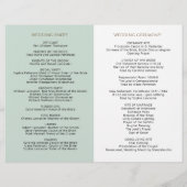 Elegant Sage Green Floral Wedding Ceremony Program (Achterkant)