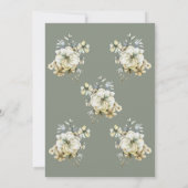 Elegant Sage Green Floral Wedding Invitation Kaart (Achterkant)