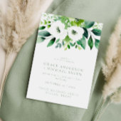 Elegant Sage Green Floral Wedding Kaart