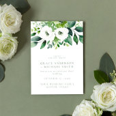 Elegant Sage Green Floral Wedding Kaart