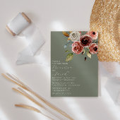 Elegant Sage Green Floral Wedding Kaart