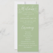 Elegant Sage Green Floral Wedding Programme (Voorkant)