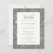 Elegant Sage Green Floral Wedding Rehearsal Dinner Kaart (Voorkant)