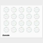 Elegant Sage Green Floral Wedding Thank You Ronde Sticker (Vel)