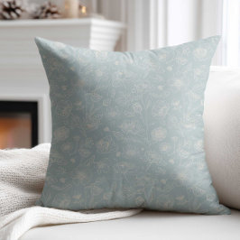 Elegant Sage Green Flower Throw Kussen