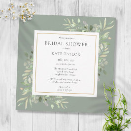 Elegant Sage Green Foliage Wedding Vrijgezellenfee Kaart